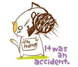 Cute ghosts to strange cat ! - English - sticker #2022517