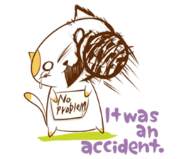 Cute ghosts to strange cat ! - English - sticker #2022517