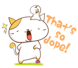 Cute ghosts to strange cat ! - English - sticker #2022519