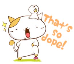 Cute ghosts to strange cat ! - English - sticker #2022519