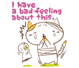 Cute ghosts to strange cat ! - English - sticker #2022520