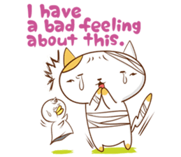 Cute ghosts to strange cat ! - English - sticker #2022520