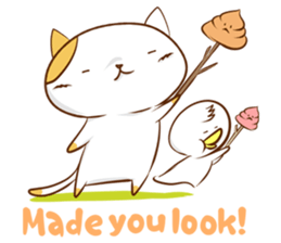 Cute ghosts to strange cat ! - English - sticker #2022521