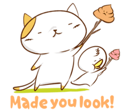 Cute ghosts to strange cat ! - English - sticker #2022521