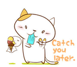 Cute ghosts to strange cat ! - English - sticker #2022522