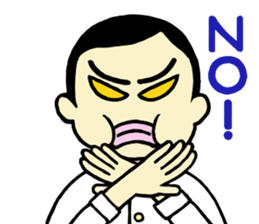 He wears his hair parted at the side. sticker #2022806