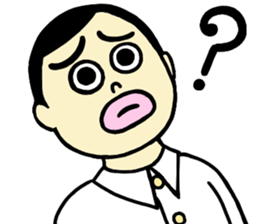 He wears his hair parted at the side. sticker #2022812