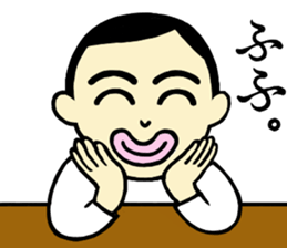 He wears his hair parted at the side. sticker #2022821