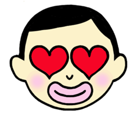 He wears his hair parted at the side. sticker #2022822