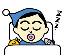 He wears his hair parted at the side. sticker #2022824