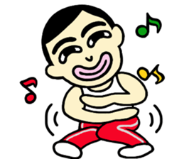 He wears his hair parted at the side. sticker #2022826