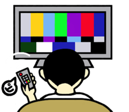 He wears his hair parted at the side. sticker #2022834