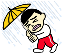 He wears his hair parted at the side. sticker #2022835