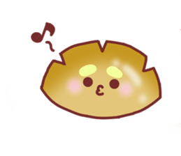 Drooping eyebrows cream-filled roll sticker #2023086