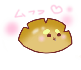 Drooping eyebrows cream-filled roll sticker #2023096