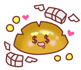 Drooping eyebrows cream-filled roll sticker #2023123