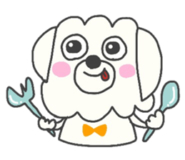 Malta of white dog sticker #2023349