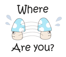 Waiting mushrooms sticker #2025029