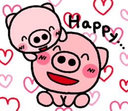 pig heart 3(English) sticker #2026975