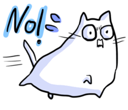 he is white cat sticker #2027206