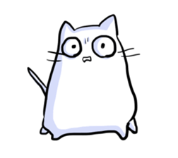 he is white cat sticker #2027210