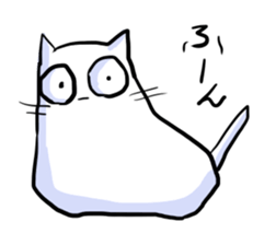 he is white cat sticker #2027212