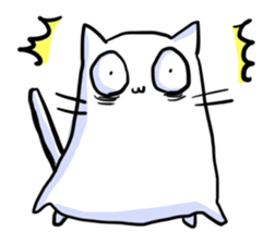 he is white cat sticker #2027221