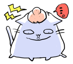 he is white cat sticker #2027227