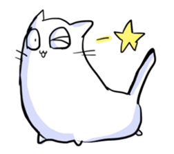 he is white cat sticker #2027231