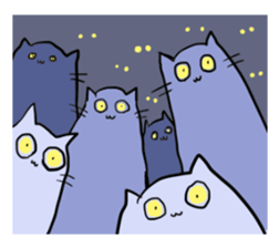 he is white cat sticker #2027232