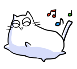 he is white cat sticker #2027234