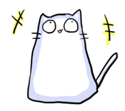 he is white cat sticker #2027240