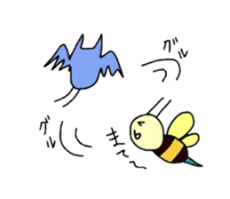 The life of flying bats and bees sticker #2027623