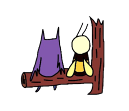 The life of flying bats and bees sticker #2027638