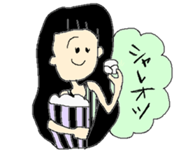 Girl's and cat's sticker. sticker #2028218