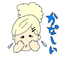 Girl's and cat's sticker. sticker #2028226