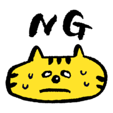 Yellow big face cat sticker #2028286
