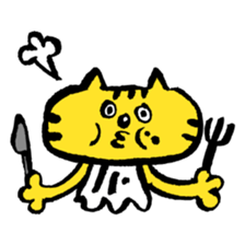 Yellow big face cat sticker #2028320