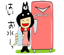 Girl and dog sticker #2028928