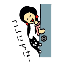 Girl and dog sticker #2028930