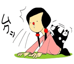 Girl and dog sticker #2028931