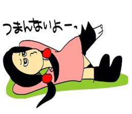 Girl and dog sticker #2028932