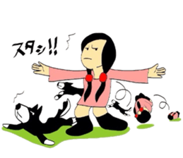 Girl and dog sticker #2028936