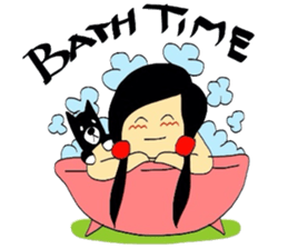 Girl and dog sticker #2028938