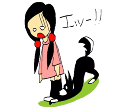 Girl and dog sticker #2028947