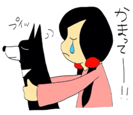 Girl and dog sticker #2028948