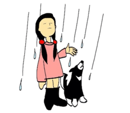 Girl and dog sticker #2028951