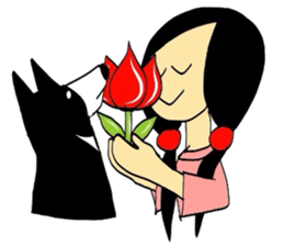 Girl and dog sticker #2028954