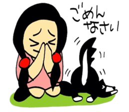 Girl and dog sticker #2028957