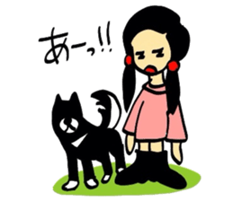 Girl and dog sticker #2028962